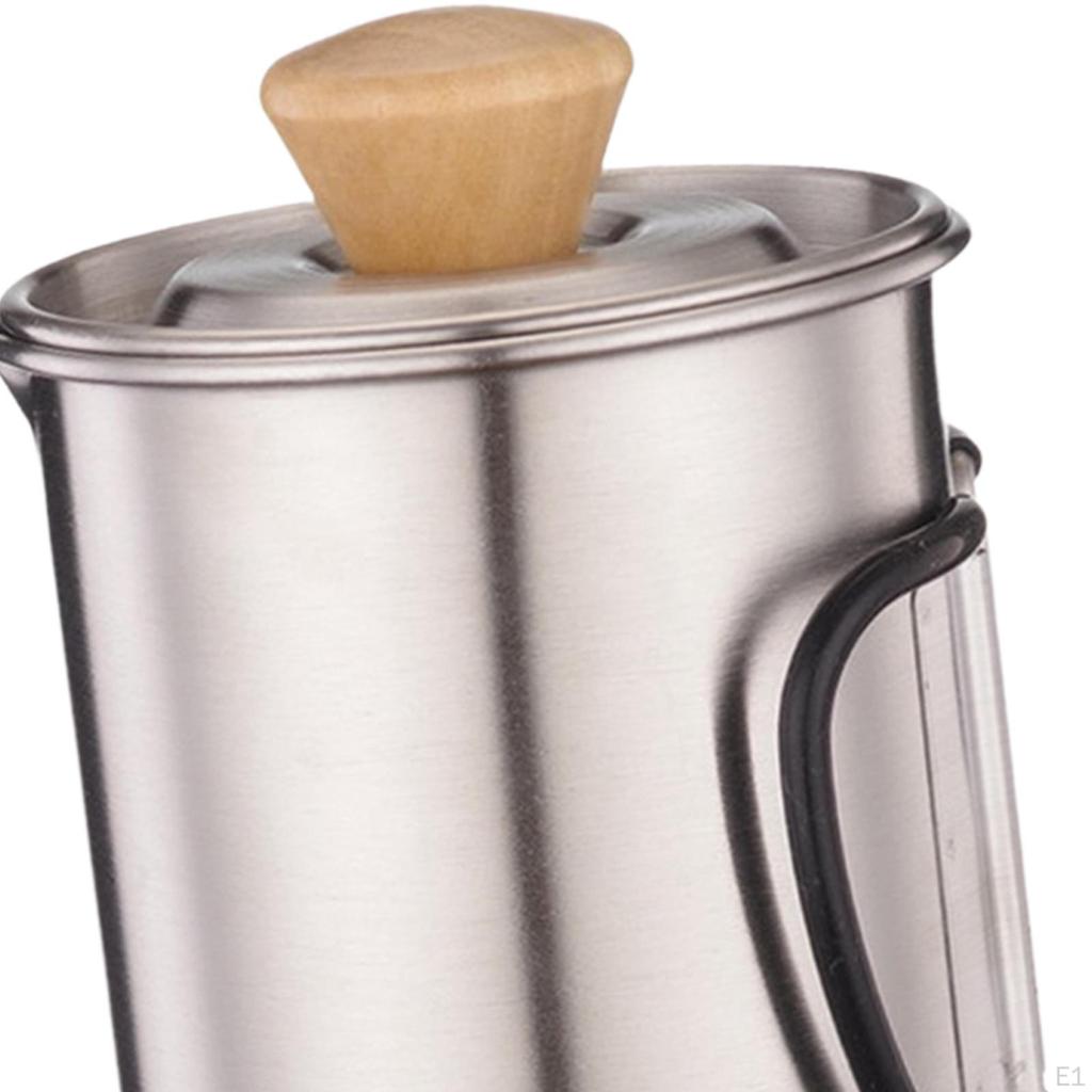 French Press Coffee Maker Brewer Metal Portable 1L Pot Kettle for Home Outdoor