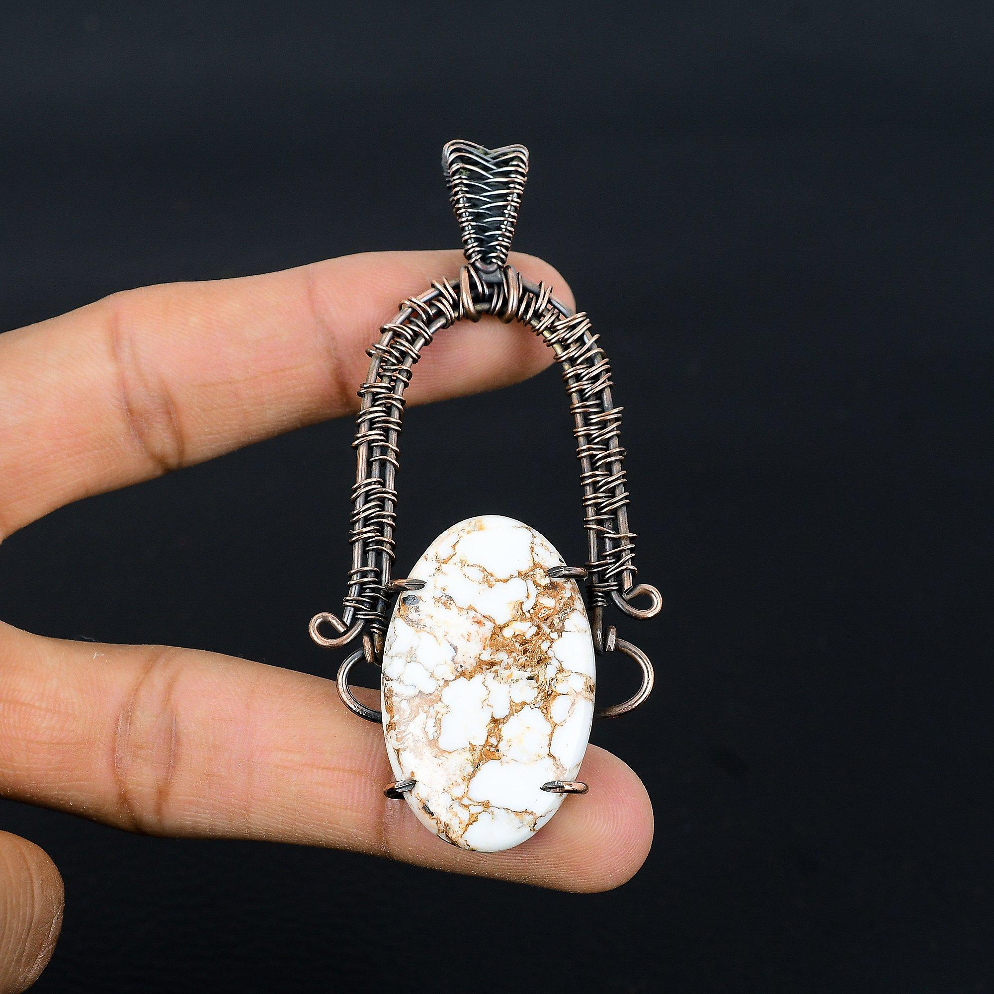 

Кулон Дикая Лошадь, Ювелирные изделия с драгоценными камнями, Кулон ручной работы, обернутый медной проволокой 999 пробы, Ювелирные изделия новейшего дизайна 2.55 Inches