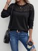 2026 Autumn/Winter Women's Casual Lace Patchwork Pullover Hoodie