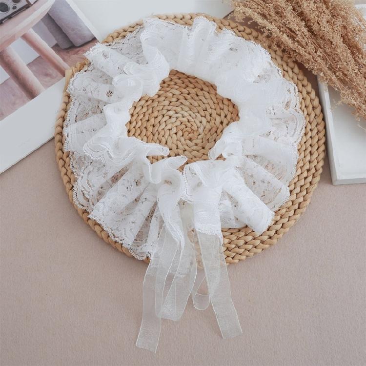 Delicate Double Layer Lace Detachable Collar And Removable False Sleeve Set For Blouses Dresses Adjustable Tie Design