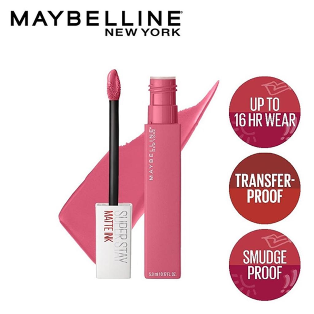 Maybelline New York Superstay Matte Ink Lipstick 125 Inspirer 5ml Long Lasting 16Hr Non Transfer Liquid Velvet Finish Makeup