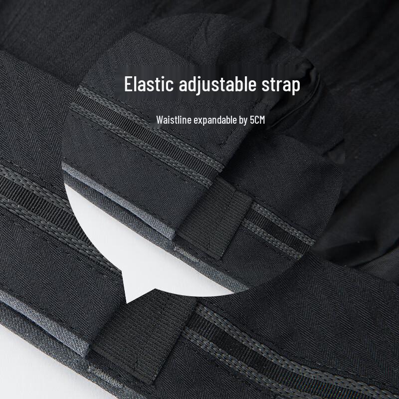 Pai Luomeng Men's 100% Wool Adjustable Waist Suit Trousers