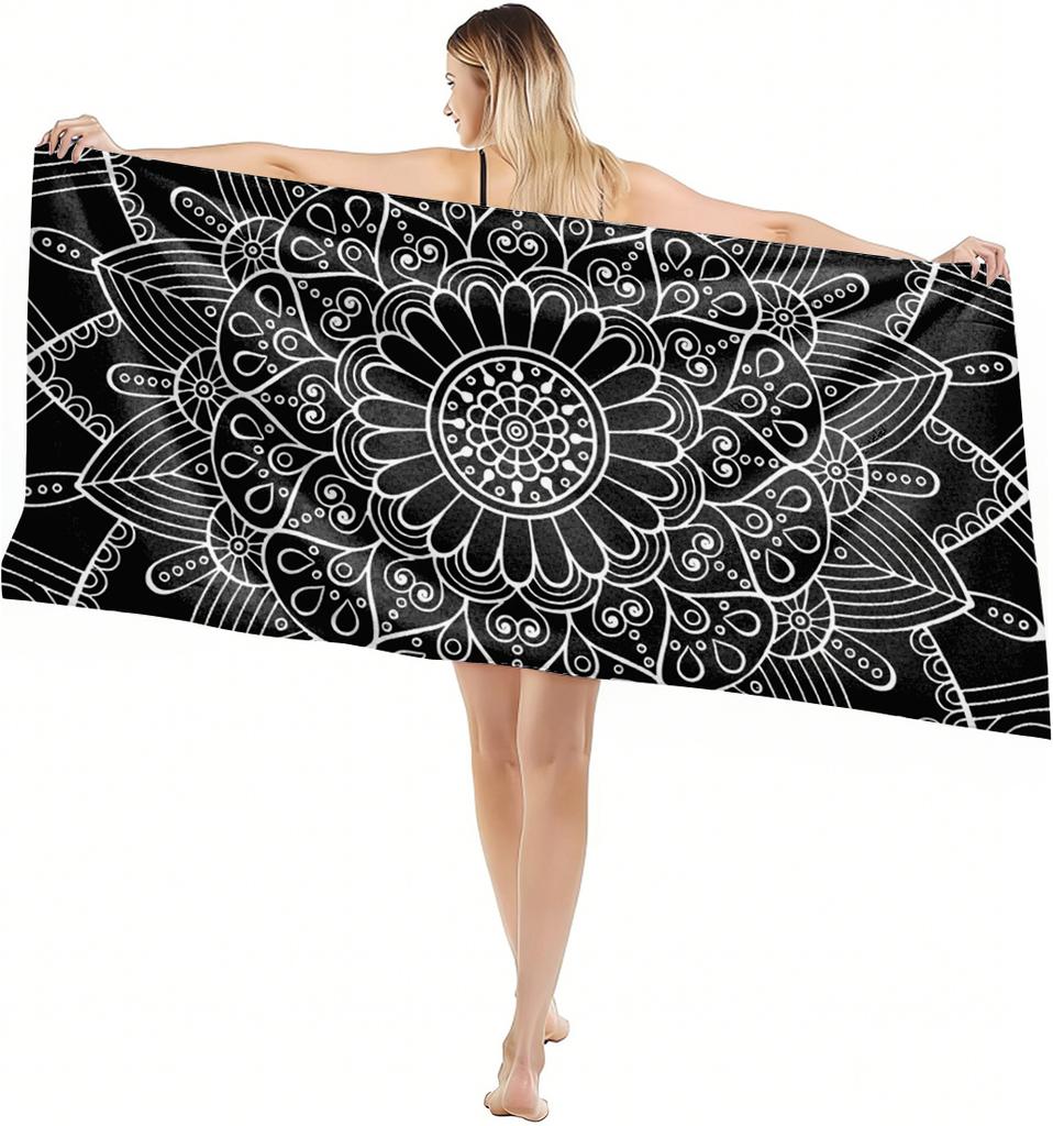 1PC Oversized Lightweight Beach Towel Bohemia Style Pattern Quick-Dry Beach Towel For Yoga Tourism Beach GYM Camping Swimming