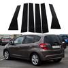 6pcs/set Window Decal Pillar Posts Sticker Cover Door Trim Car Accessories Glossy Black For Honda Fit/Jazz 5 Door Hatchback 2008-2013