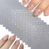 12 Sheets Silver Gold Moon Star Nail Art Stickers, 3D Self-Adhesive Shiny Decals, Hollow Star Moon DIY Manicure Decor Accessories for Women Daily