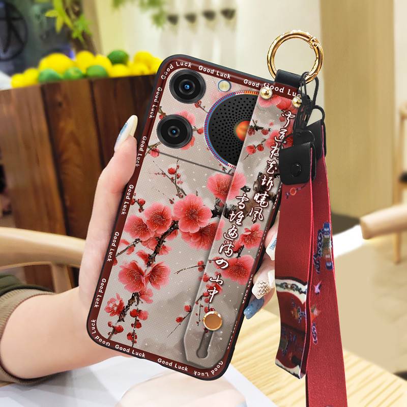 Staubdichter Ring Handyhülle Für ZTE Nubia Music Armband Ältere Dame Ständer Handyhalter Rückseite Stoßfest