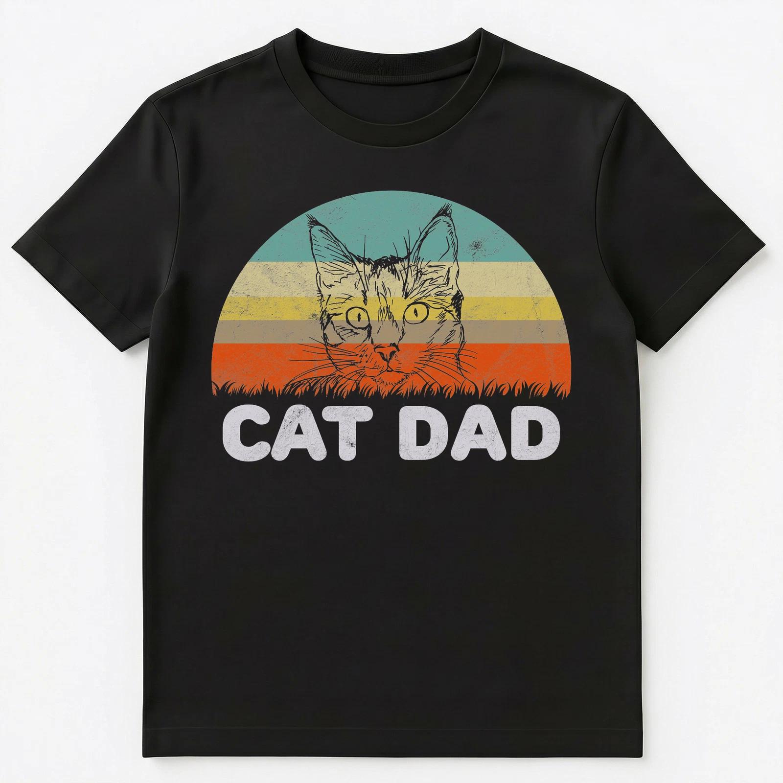 

Retro Style Cat Dad T Shirt Gift For Cat Lover Unisex T-Shirt 3XL