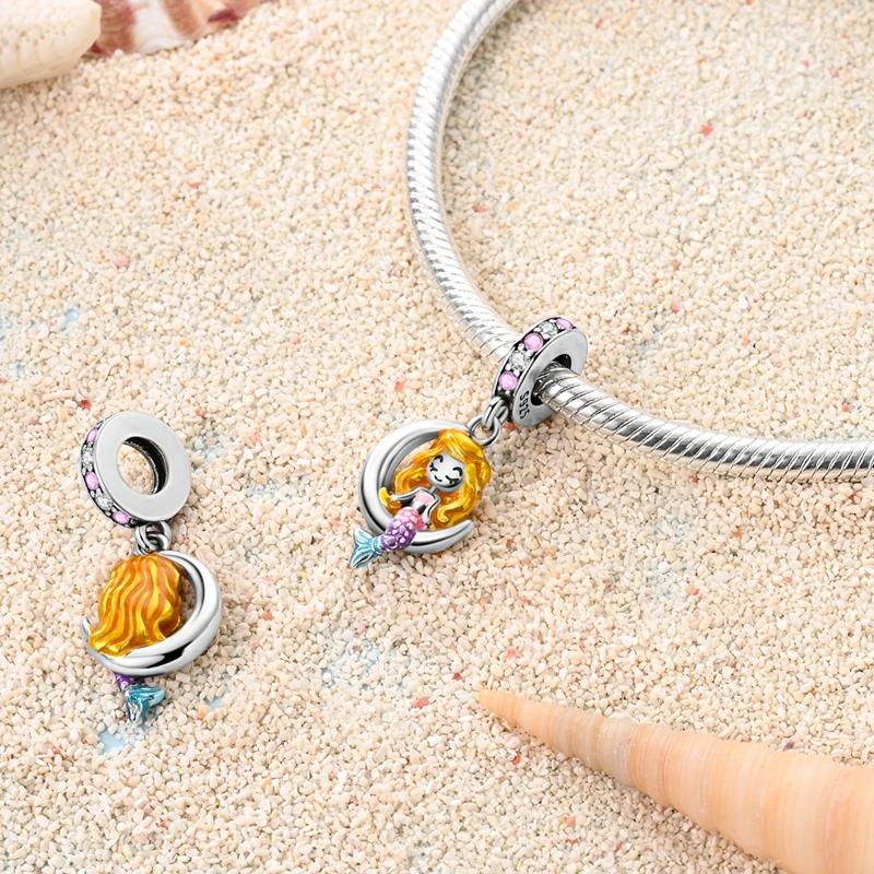 Nuevo Abalorio de Tortuga Sirena Charms Compatibles Con Pulseras Originales cobre Abalorio de Café Charms de Abalorios para Mujeres Regalo de Bricolaje