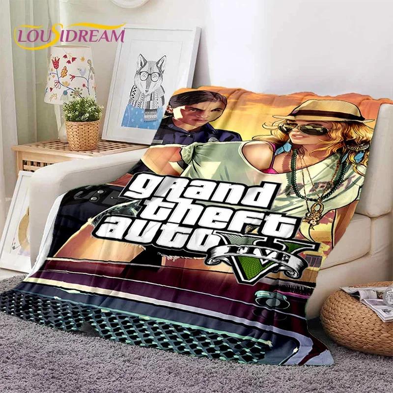 GTA Game Grand Theft Auto Gamer Soft Flannel Blanket for Beds Bedroom Sofa Picnic,Throw Blanket for Cover Outdoors Leisure Gift