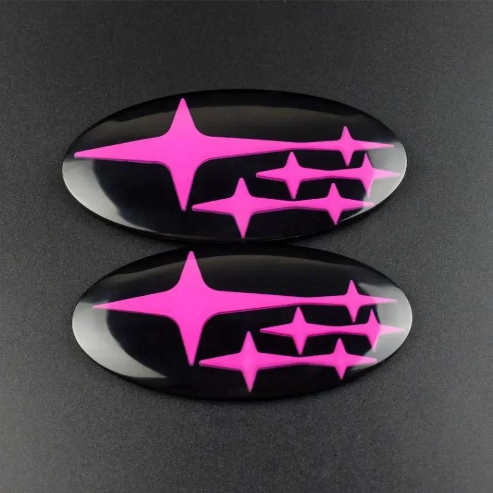17.3x9.7cm Acrylic Front Emblem for Subaru Forester 2017-2021 Car Hood Badge Rear Trunk Logo Sticker W15.7x8cm Auto Accessories