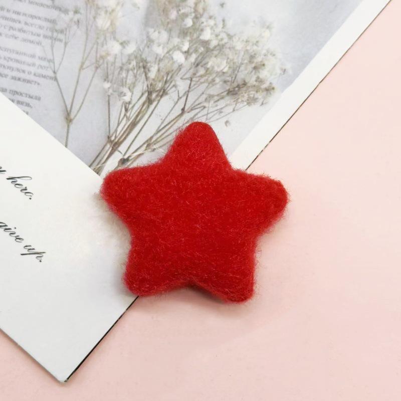 Double-Sided Plush Star Charms for DIY Hair Clips & Clothing Decoration