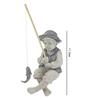 Lawn Sculpture Resin Fisherman Figurine Funny Removable Rod Boy Fishing Rod Figurine Garden Statues Garden