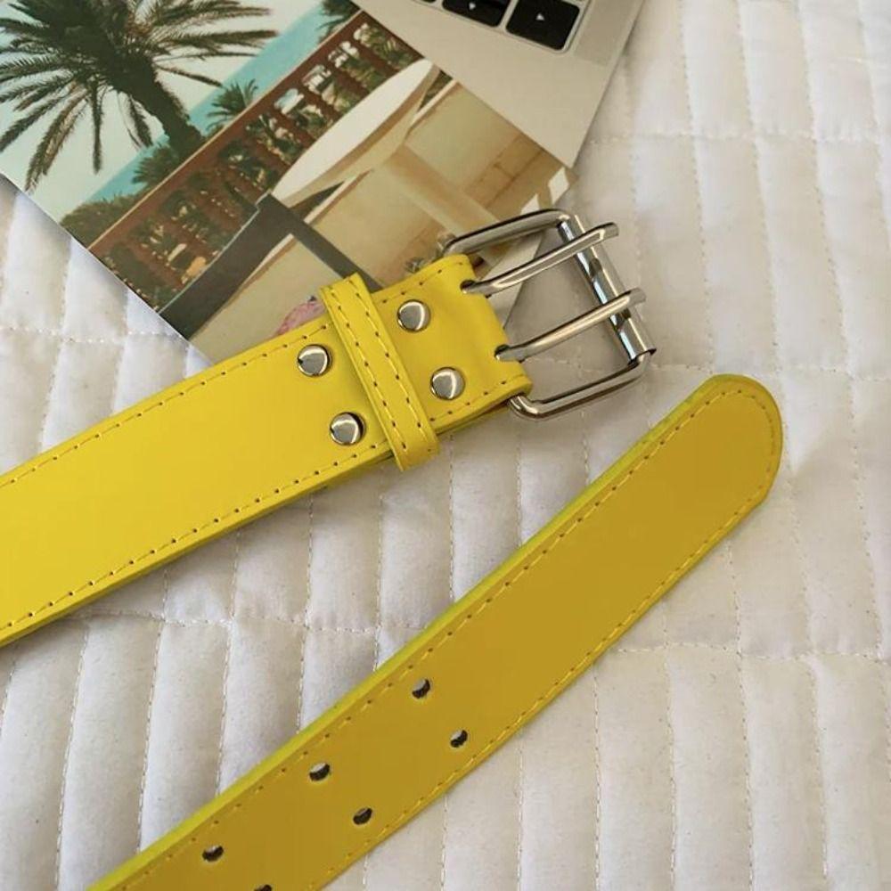 Versatile Wide Waist Belt Double-Breasted Dress Jeans Belt Fashionable Women's Belt  Streetwear