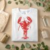 T-shirt Grafica Red Lobster Costiera Nautica Abbigliamento da Spiaggia Estiva Oceano Frutti di Mare A82