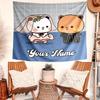 Personalized Bubu Dudu Background Tapestry,Custom Name Birthday Party,Multifunctional Wall Decoration for Home Decor,Various Occasions
