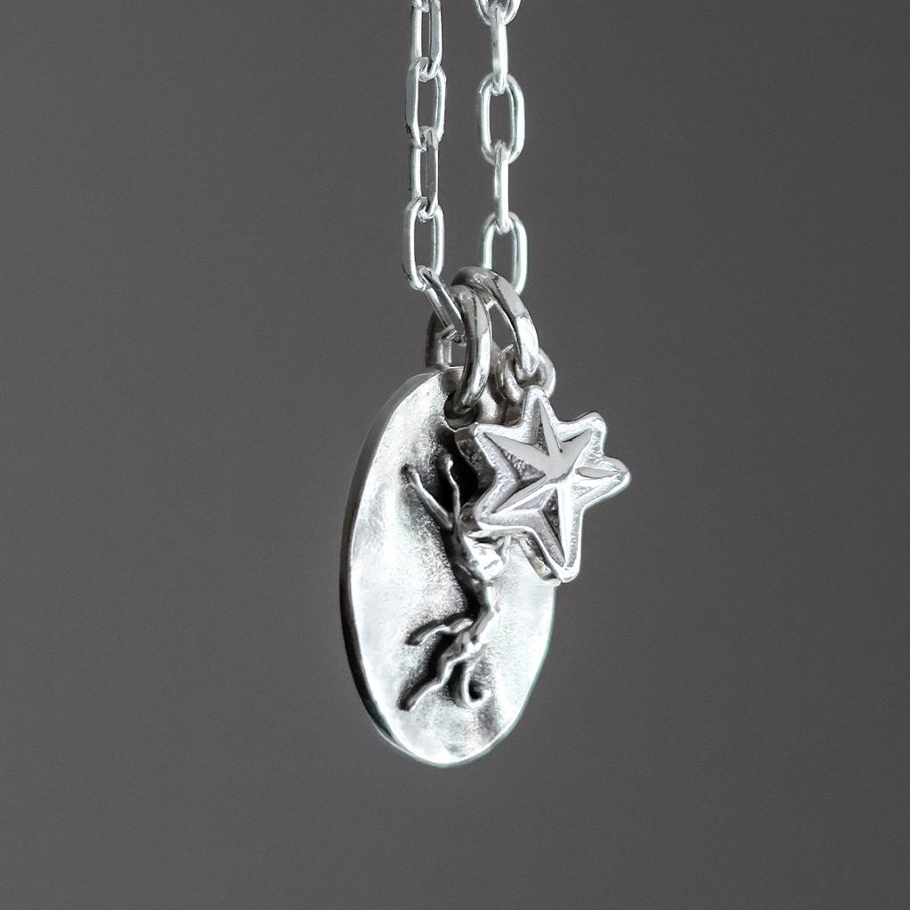 Idusum Doggy Charms Necklace (Silver Greyhound Star Necklace)
