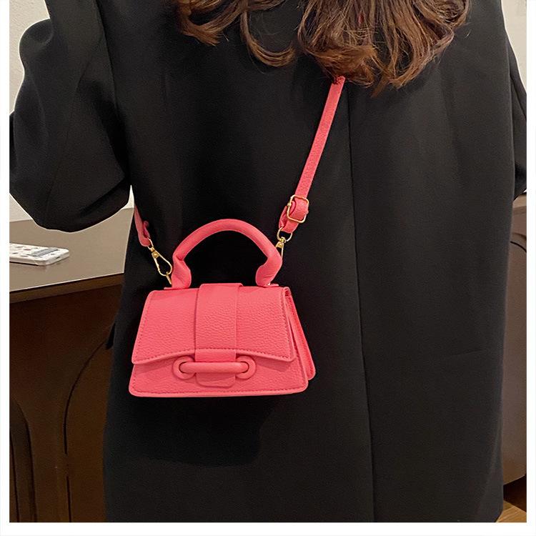 Pure Color Minimalist Handbag Fashionable Single Shoulder Crossbody Bag Women's Faux Leather Square Purse KTB