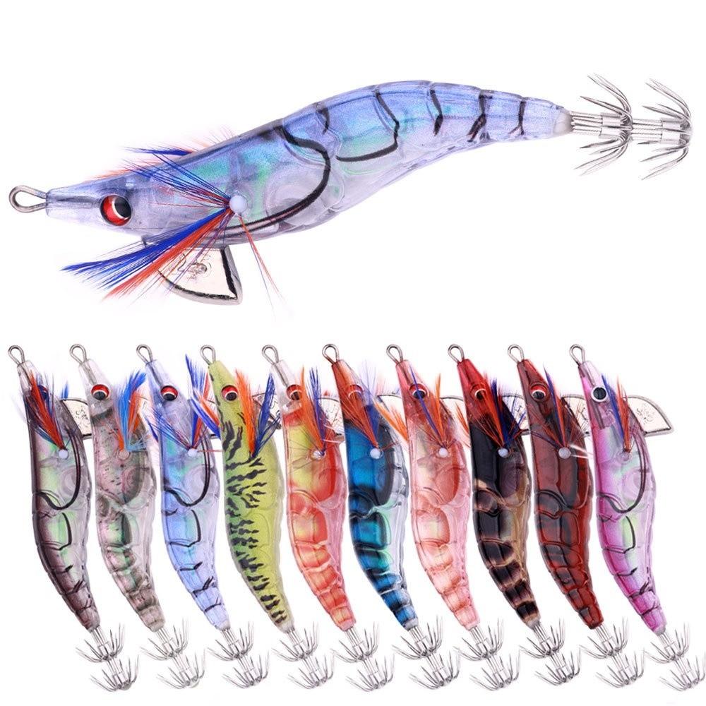Noctilucent Artificial Squid Hook Jigs 10cm 12g Spinnerbait Sea Fishing