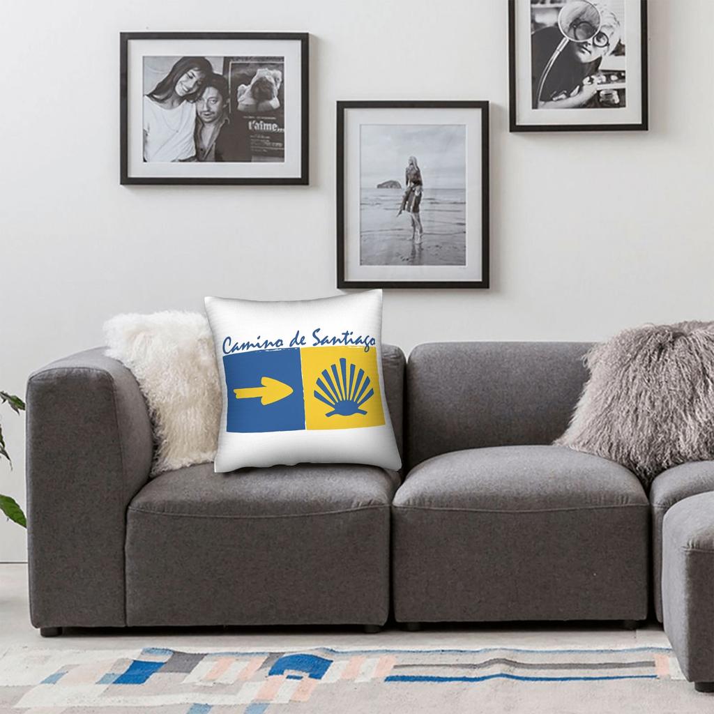 Camino De Santiago Shells And Arrow Square Pillowcases Polyester Car The Way Film Cushion Cover Creative Home Pillow Cover 45*45