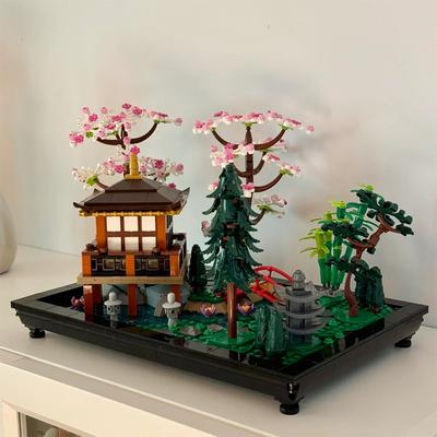 Kreativní zenová zahrada stavební bloky bonsai strom květina kytice cihly model domácí dekorace rostlina hrnková hračka dárek