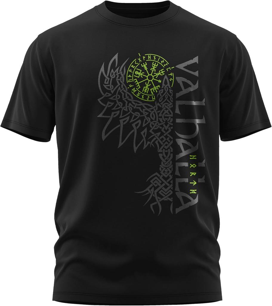 Nordisk mytologi Odin Korpen Hugin och Munin Valhall T-shirt 100% Bomull Rundhals Kortärmad Sommar Casual Herr T-shirt Storlek S-3XL