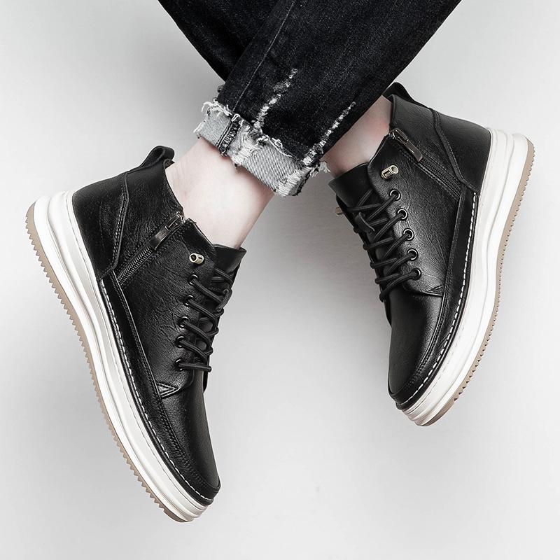 Fashion Handmade Leather Casual Boots For Men Lace-up Outdoor Non-Slip Work Men Boots High Quality Classic Design Mens Dress Shoes