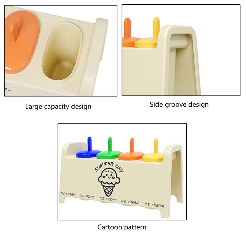 Rainbow Popsicles Molds Safe Summer Parties Ice Molds with Easy Demold Feature and Reusable Drips Guards Stick