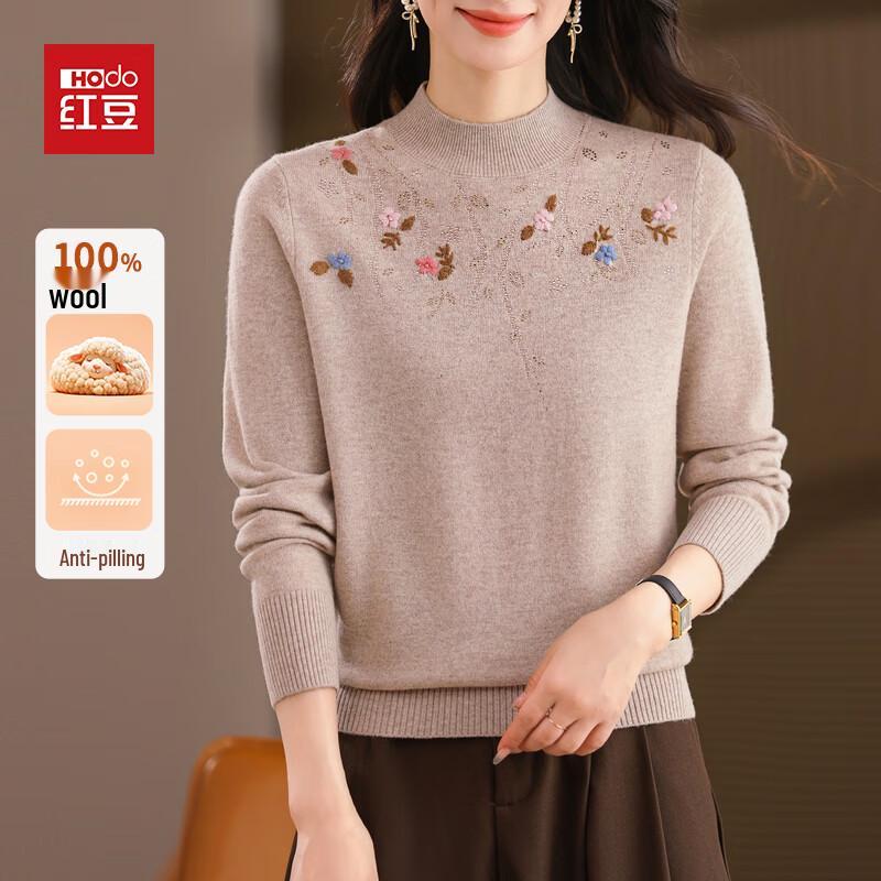 

Женский свитер Hodo из 100% чистой шерсти с полувысоким воротником 4XL