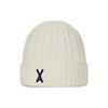 VARZAR VA Applique Cable Knit Beanie Ivory