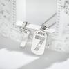 Couple LUCK Letter Necklace, Punk Stacked Wear Hollowed Out Personality Hip Hop Army Brand Week 7 Lucky Number Necklace