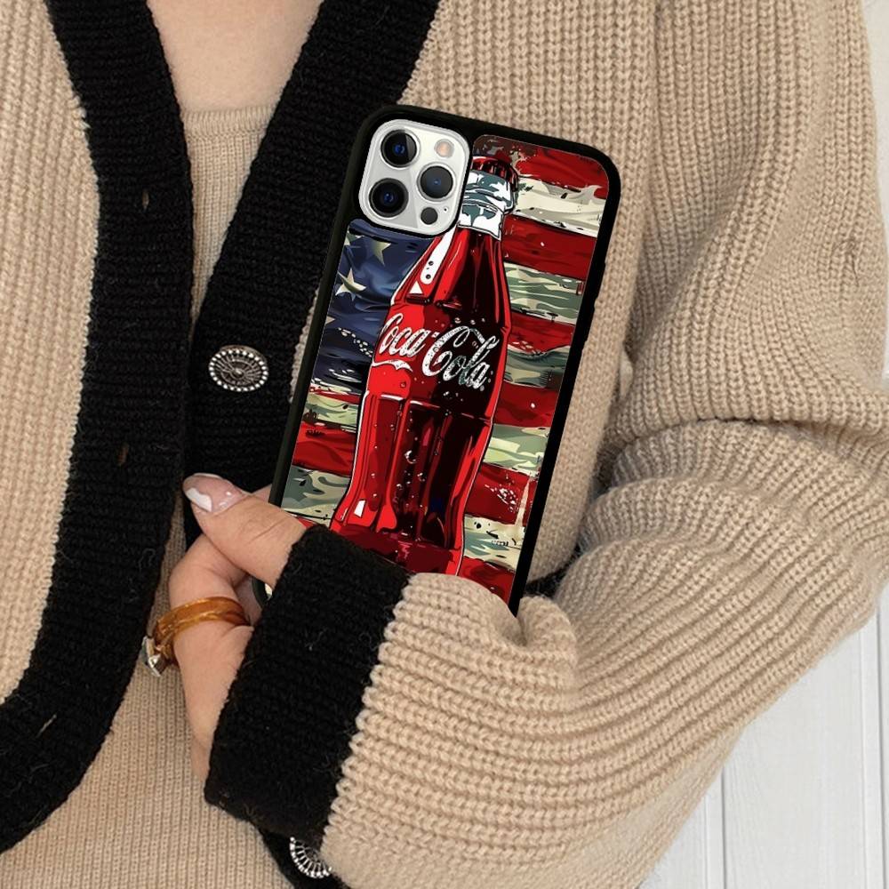 

Hot C-Coca Drinks C-Cola Phone Case For IPhone 11 12 13 14 15 16 17 Pro Max Plus PC+TPU Cover iPhone 16