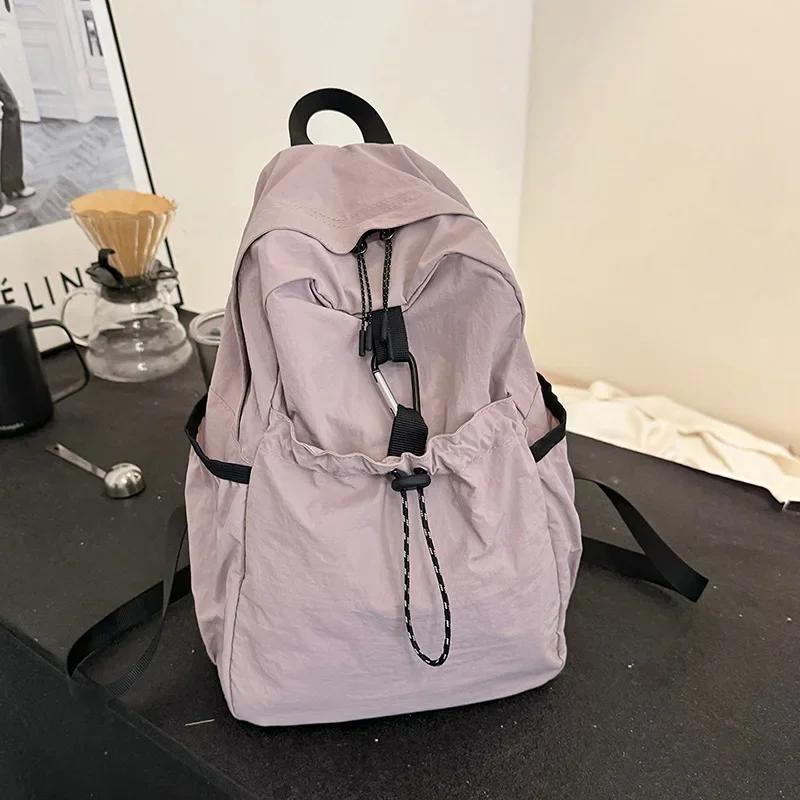 

Junior High School Student Schoolbag Women Backpack Cloth Bag Casual Fashion Pleat High-Grade Backpack Women