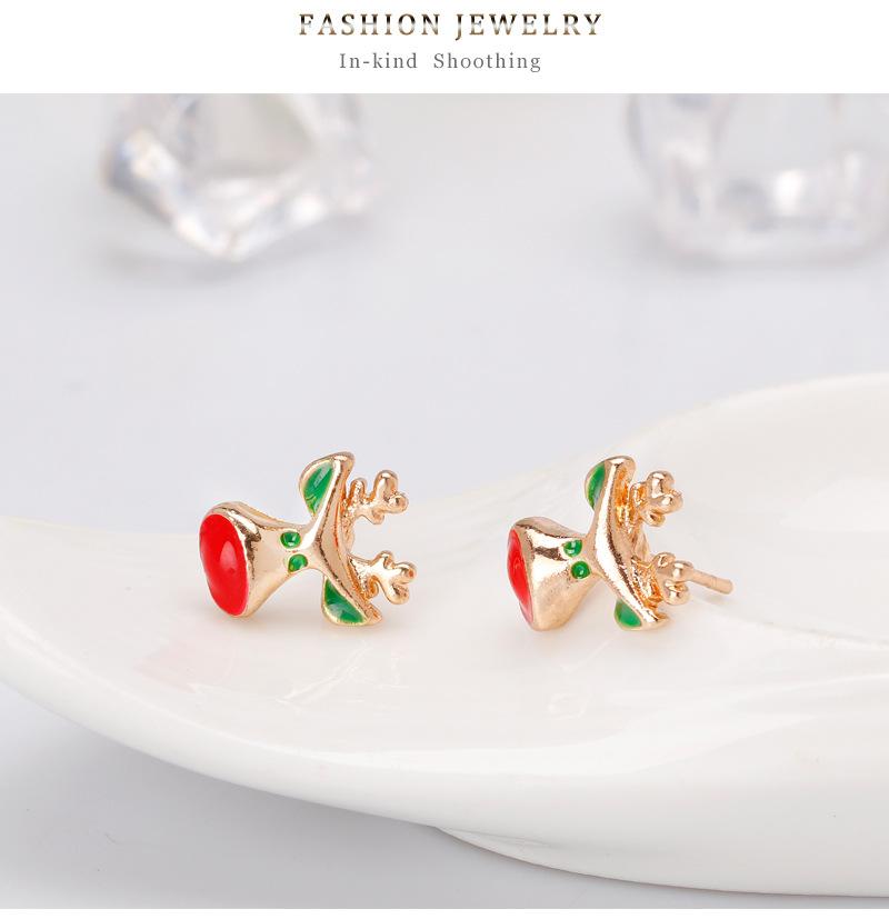 Women Christmas Elk Ear Studs Fashionable Alloy Earrings Jewelry Decoration for Ladies