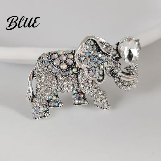 Rust-proof Brooch Rhinestone Elephant Pin for Women Sparkly Animal Lapel
