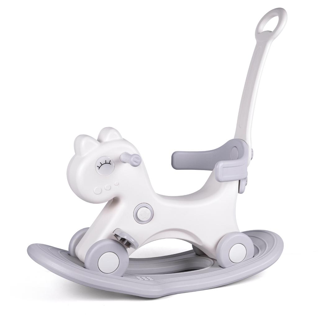 Rocking Horse, Child Safety Push Handle Rocker for Toddlers 1/2/3 Years Old Kids Ride-on Toy Birthday Gift Girl&Boy Swinging Toy