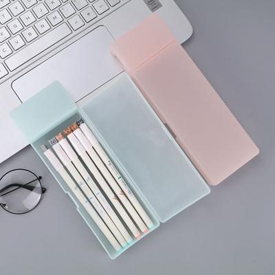 Plastic semi-transparent de capacitate mare pentru creion Suport cutie pentru stilouri Papetarie