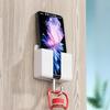 2/5Pcs Wall Mounted Storage Phone Charging Remote Control Holder With Holes For Kitchen Bedroom Bathroom