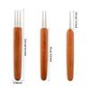 3Pcs 0.5/0.75Mm Wooden Hair Crochet Needle Dreadlocks Braids Hair Crochet Hook Single/Double/Three Head Hair Crocheting Needles