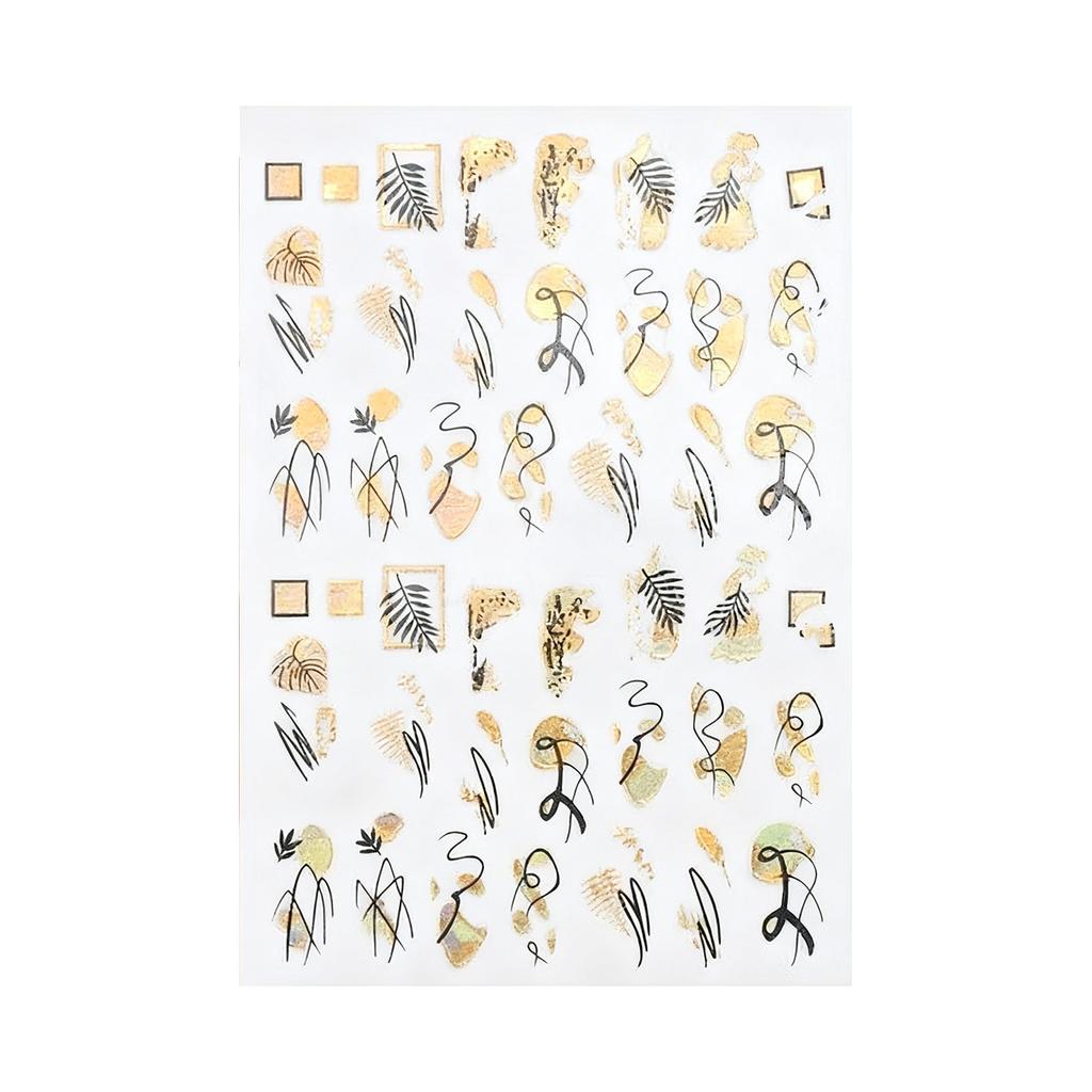 Chinese Style Nail Art Stickers Gold Foil Leaf Butterfly Adhesive Nail Decals for Manicure Decoration Durable Easy to Apply and Remove