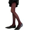 Women Vintage Shimmering Vertical Striped See Through Pantyhose 90s Spring Summer Silk Sheer Tights Stockings Leggings