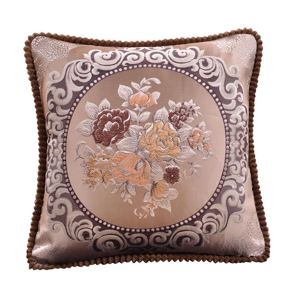 

Retro Cushion Cover Europe Style Throw Pillow Case Decorative Jacquard Pillow Case Throw Pillow Style A Coffee