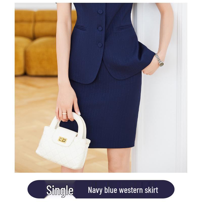 

Женский летний костюм с коротким рукавом и юбкой - Профессиональная рабочая одежда для косметолога и администратора салона XXL