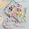 Bracelet 3D Girl  Laser Beads  Phone Chain Curly Hair Girl Candy Bead Phone Straps  Keychain