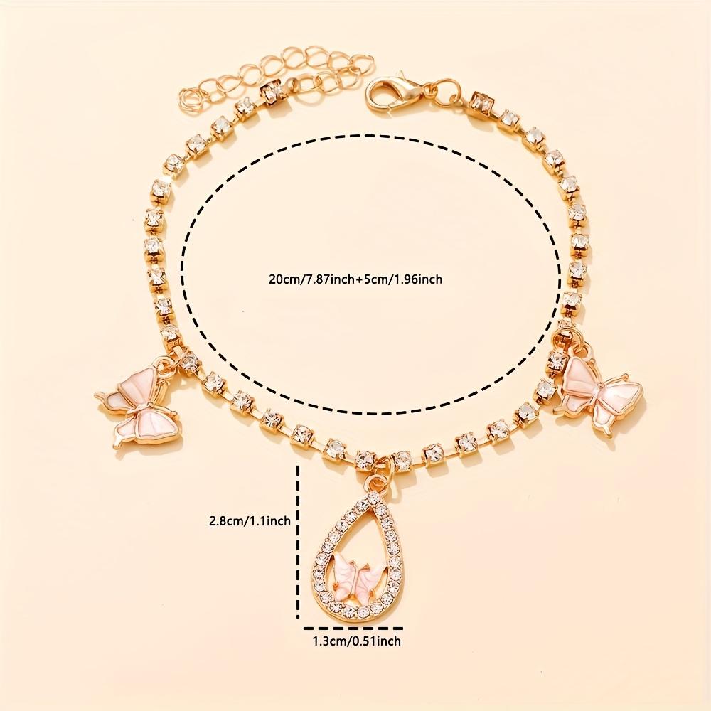 Cute Butterfly Elegant Anklet Bohemian Style Fashionable Women's Jewelry for Summer Beach Daily Wear