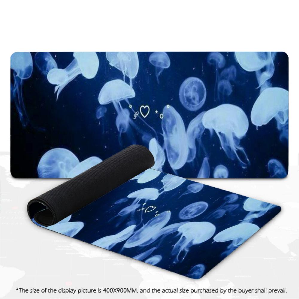 Aesthetic Night Sky Art Large XXL Mouse Pad Non-Slip Rubber Gaming Keyboard Deskmat Overlocked Jellyfish Game Table Accessories