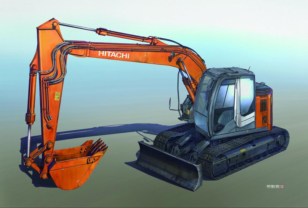 Hasegawa Construction Machinery Series Hitachi Construction Machinery Hydraulic Excavator ZAXIS 135US Plastic Model WM01 1/35