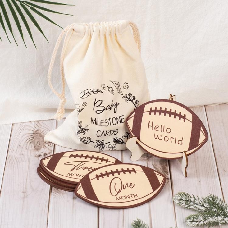 Fußball-Thema Baby Monatliche Meilenstein-Markierkarte Säugling Gedenkkalenderkarte Wachstum festhalten Fotografie Requisiten