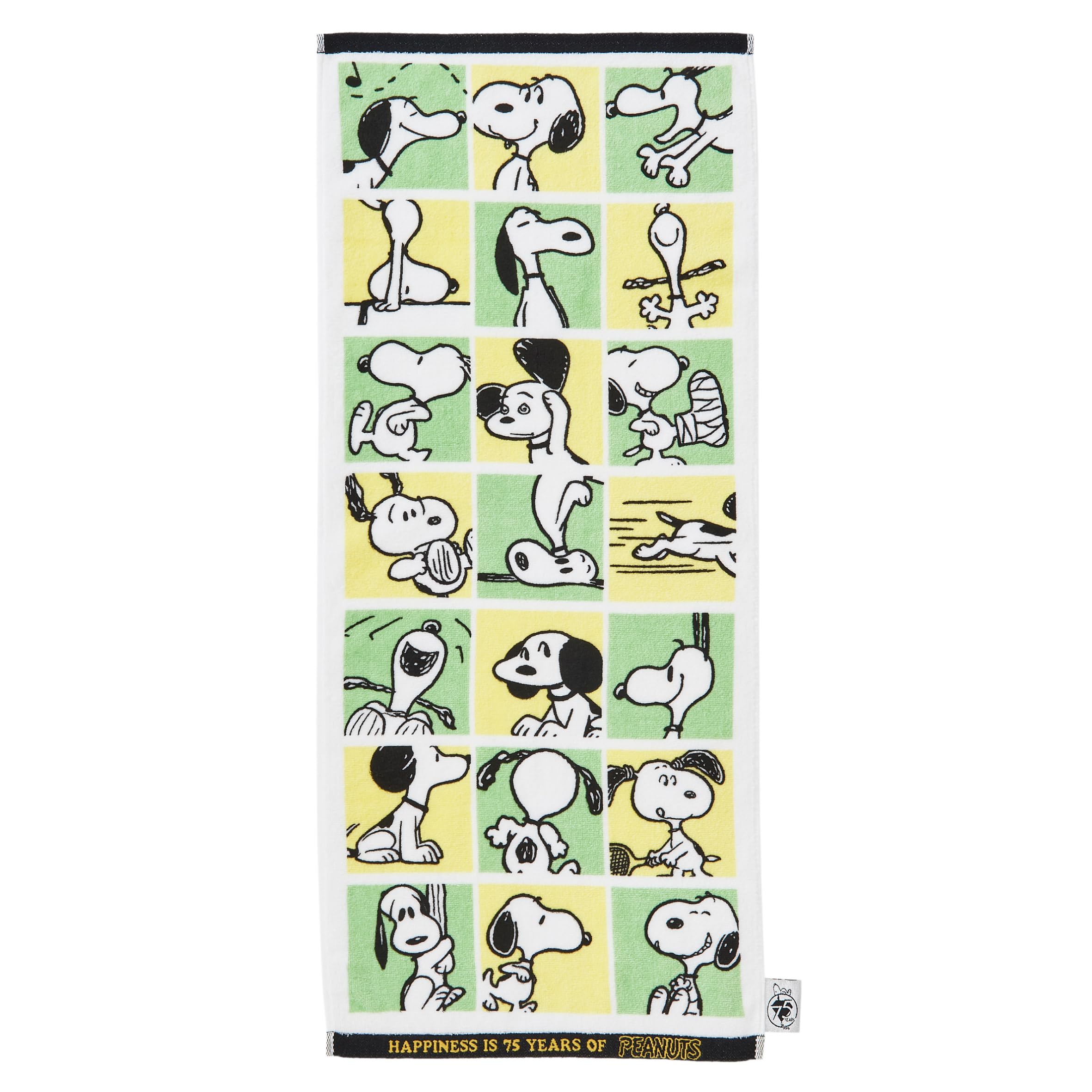 

nishikawa Snoopy Face Towel 34X80cm Washable Cotton Made in Japan Green XT24136621 PN4671 75th 75th Anniversary Shirring Print Towel [Nishikawa] 100%
