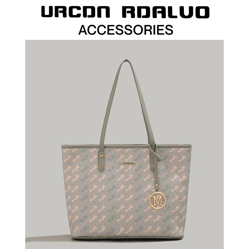 

Ur Large Capacity Print Work Work Clothing Shoulder Handbag Blue