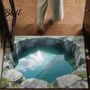 Living Room Area Bottomless Pit Mat 3D Illusion Floor Rug Optical Hole Realistic Fun Entrance